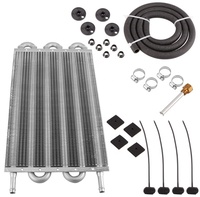 2 4 6 8 10 16Row Universal Remote Transmission Oil Cooler Auto Manual Radiator Converter Aluminium Kit OE 2468row2468 Baru 3