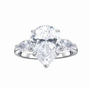 Xh Moissanite S925 Bạc 6 Carat 10*14 Drop Lê Hình Dạng Màu Trắng Đầy Màu Sắc Châu Âu Mỹ Cross-Biên Giới Kim Cương Nhẫn - Product Image 5