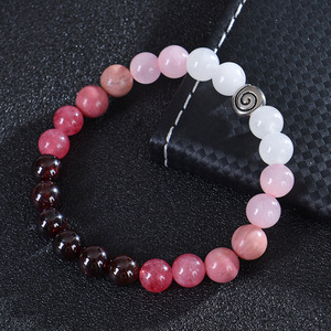 All'ingrosso guarigione granato fragola quarzo rhodocrosite occhio di tigre gemma di cristallo con perline Yoga pietra naturale braccialetto di pietra - Product Image 3