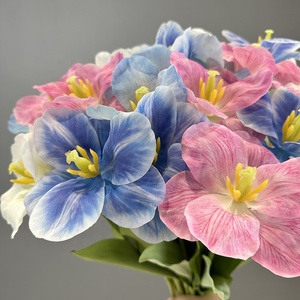 KEWEI 941 Real Touch Tulip Single African Violet Real Touch Latex Large Tulip Wedding Centerpiece Flower - Product Image 3
