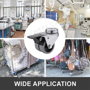 Perno agujero doble freno giratorio <span class=keywords><strong>2</strong></span> pulgadas 3 pulgadas doble rueda refrigerador TPE rueda <span class=keywords><strong>pequeña</strong></span> gris TPR rueda <span class=keywords><strong>nevera</strong></span> rueda doble rueda - Product Image 6