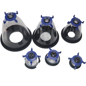 หน้ากากปิดตาสำหรับสัตว์เลี้ยงแบบใส ทำจากพีวีซี รูปทรงกรวย สำหรับสุนัขและแมว ยี่ห้อ AZMED สีฟ้า ใช้ซ้ำได้ สำหรับสัตวแพทย์ - Product Image 2