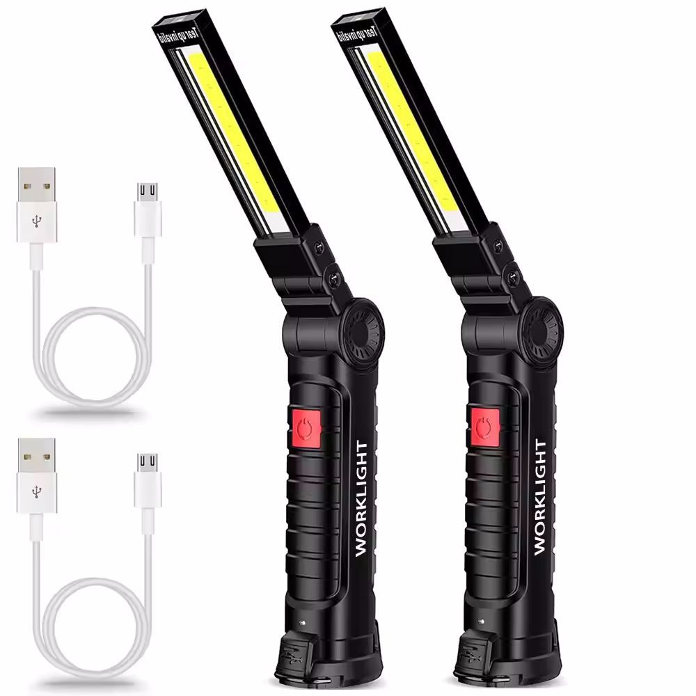 Portable LED Torch Flashlight New Foldable Magnetic Suction Cob USB Rechargeable IP65 for Camping Maintenance Handheld Working