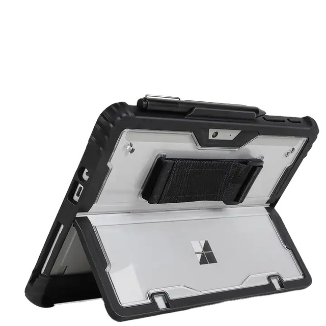 For MicroSoft Surface Go 1 / 2 / 3 Acrylic PC Transparent Hand Strap Laptop Case Tablet Cover Case for Macbook