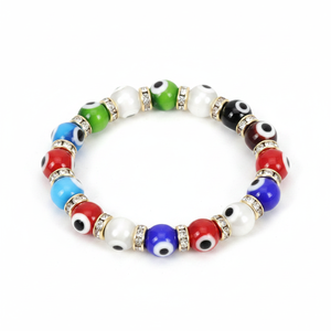 Occhio stile Bohemia Trendy in acciaio inox per bracciale 720 pezzi 60DZ/CS diamante placcato oro smeraldo perla per le occasioni religiose - Product Image 2