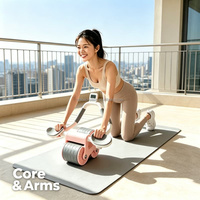 Nouvelle Roue de Fitness Ergonomique à Rebond Automatique pour Entraînement Abdominal à Domicile pour Hommes et Femmes Adultes