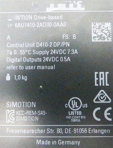 1 Stück Brandneues Original 6AU1410-2AD00-0AA0 6AU1 410-2AD00-0AA0 FS B - Product Image 3