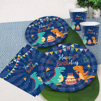 Nouvel ensemble de vaisselle de fête transfrontalière FEIQU : Assiettes en carton, gobelets en papier, pour la Saint-Valentin, Pâques, anniversaires et fêtes à thème crème glacée