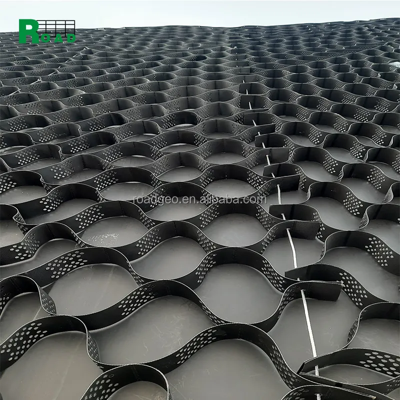 Hersteller China günstig Kunststoff HDPE schwarze Einfahrtgitter-Kiesel-Geocelle für Kiesel-Eingangs-Pflaster-Hachschutz