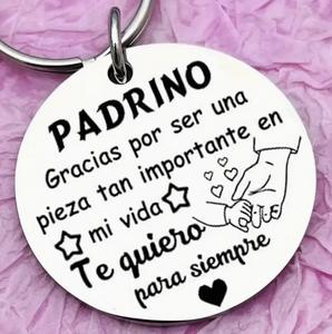 Llavero de acero inoxidable para madrina y <span class=keywords><strong>padrino</strong></span>, <span class=keywords><strong>regalo</strong></span> de llavero, divertido llavero creativo con hebilla para llave, <span class=keywords><strong>regalo</strong></span> de Navidad - Product Image 5