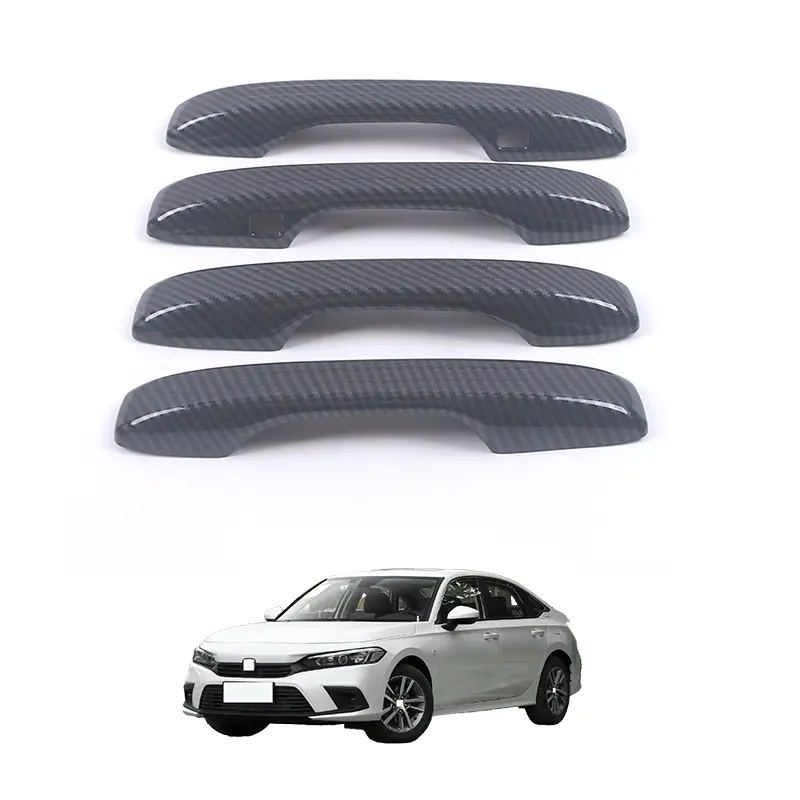 Automotivo ABS Fibra De Carbono Exterior Styling para Honda 2022 Civic Chrome Door Handle Cobre