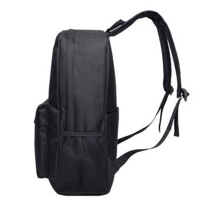 Simple Fashion College Daily <b>Black</b> Back Pack Nylon Oxford Teenage School Bag <b>Backpack</b> With Custom Logo - Product Image 3