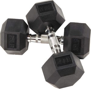 Nhà Máy Giá Tráng Miễn Phí Chất Lượng Cao Tập Thể Dục Thiết Bị Tập Thể Dục 5-40Kg Cao Su 90lb Dumbell Cao Su - Product Image 1