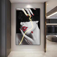 Lumière LED murale moderne en forme de portrait de femme, décoration artistique suspendue, peinture décorative