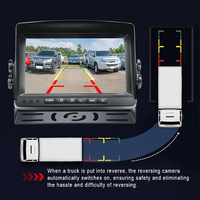 Kit de moniteur de véhicule étanche avec écran IPS 7 pouces, double canal 1080P, système de moniteur de voiture à écran partagé DC12-24V