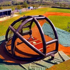बेसबॉल असर प्रो Inflatable Backstop तम्बू हवा तंग बेसबॉल बल्लेबाजी पिंजरे