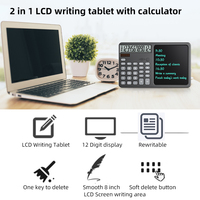 Tablette d'écriture graphique numérique LCD de 8 pouces, calculatrice multifonction avec bloc-notes pour l'école et le bureau