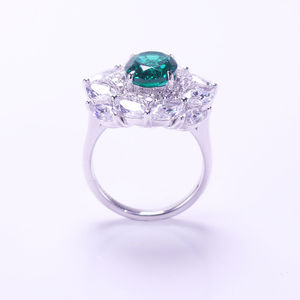 Bague émeraude personnalisable 1 carat, style classique, ovale 5x7mm, prix fabricant de laboratoire - Product Image 3