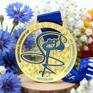 Médailles de danse personnalisées bon marché du fabricant, logo personnalisé, médailles de sport en métal, carnaval, course, <span class=keywords><strong>gymnastique</strong></span>, patinage, paillettes, médailles personnalisées, récompense, médaille d'or - Product Image 1