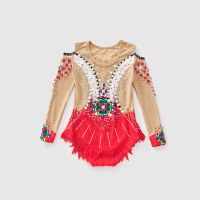 Justaucorps de gymnastique artistique pour femmes YIZHIJIAN, corset serré pour femmes, robe de danse de compétition en spandex rouge