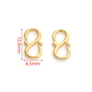 10 adet/torba 18K gerçek altın kaplama S <span class=keywords><strong>M</strong></span> toka konnektörler paslanmaz çelik balıkçılık toka kanca DIY el yapı<span class=keywords><strong>m</strong></span>ı takı aksesuarları için - Product Image 2