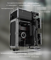 Aluminum Vertical MATX Mid Tower Gaming PC Case with Power Supply and Big Tempered Glass