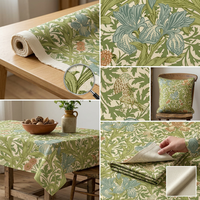 Tissu en toile imperméable imprimé floral William Morris Bule Wild Tulip, personnalisé en usine, pour nappe et décoration de rideaux d'extérieur