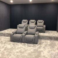 Elektrischer Relaxsessel aus Leder für Heimkino, Keller oder Medienraum – Power-Theater-Sofa mit Kopfstütze