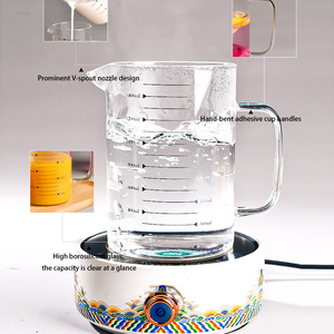 पारदर्शी पर्यावरण के अनुकूल कांच प्रयोगशाला बीकर मग कप रसोई बेकिंग मापने वाले कप के साथ - Product Image 5