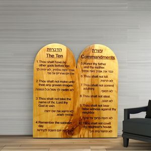 Signos inspiradores de pared de oficina en casa rústica personalizada regalo granja los <span class=keywords><strong>diez</strong></span> mandamientos no tendrás decoración de otros dioses - Product Image 6