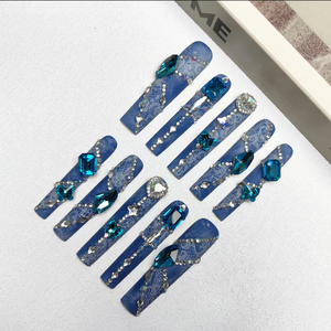 Giá Thấp Bán Buôn Chất Lượng Tốt Nhất Nghệ Thuật Móng Tay Handmade Báo Chí Trên Móng Tay 10 Pcs Nhân Tạo Móng Tay Dài Ngắn Báo Chí Trên Móng Tay - Product Image 5