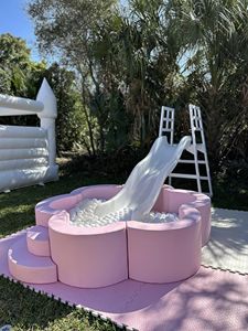 Globalltoy Ensemble de jeu doux rose pour les tout-petits Baby Ball Pit Slide et Ocean Balls Aire de jeux intérieure sûre pour la fête d'anniversaire - Product Image 2