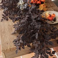 Daun Maple Sutra Buatan Warna Musim Gugur, Tanaman Rambat, Dekorasi Pohon Panen Thanksgiving, Cabang Palsu, Dekorasi Perapian Rumah