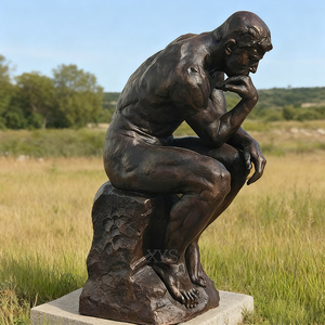 Estatua Moderna Personalizada de Bronce para Jardín, Estatua del Pensador con Acabado Patinado, Obra de Arte Metálica, Famoso Filósofo, Ángel para Exteriores, Fundición Esmaltada - Product Image 2