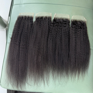 Extensions de cheveux humains vierges indiens Remy 100% naturels, lisses et bouclés, avec fermetures en dentelle HD et nœuds invisibles, 20 pouces, vente chaude directe usine - Product Image 3