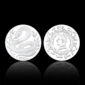 Koin Peringatan Tahun Ular Antik Logam Australia, Hadiah Tahun Baru, Produk Laris - Product Image 6