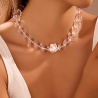 Collier avec pendentif en perle d'eau douce de qualité AAAAA en quartz clair, bijoux de mode certifiés CE ASTM REACH en matériaux naturels