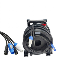 Câble d'alimentation hybride cuivre PVC 3x2,5mm² avec enrouleur, Powercon XLR, IP67, haute tension / CE pour éclairage de scène et tournées