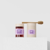 Edle 180ml 350ml 500ml Individuelle Umweltfreundliche Lebensmittel-Vorratsgläser Marmeladen- Soßen- Gewürz- Nuss- Runde Leere Honiggläser mit Holzdeckel