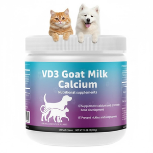 Suplemen Kalsium Hewan Peliharaan OEM&ODM D3 Susu Kambing Kunyah Lembut untuk Anjing dan Kucing Kalsium Susu Ringan Tulang Kuat Perawatan Kesehatan - Product Image 1