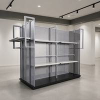 Gondole de présentation de vêtements à dos en maille double face, présentoir multi-niveaux pour magasin de prêt-à-porter