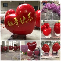 Escultura de Fibra de Vidrio en Forma de Corazón Grande, Adorno de Amor para Bodas y San Valentín, para Jardines Exteriores