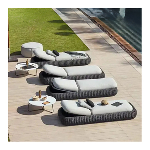 Set di Sedie a Sdraio Moderne di Alta Qualità in Alluminio Grigio Scuro per Piscina e Giardino - per <span class=keywords><strong>Hotel</strong></span> - Product Image 4