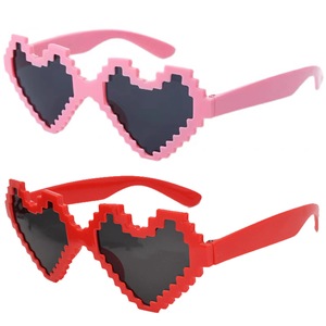 Lunettes de soleil mosaïque cœur Saint-Valentin 2026 pour elle, lunettes de fête pixel esthétiques pour femme, cadeau amusant pour mariage, vente en gros - Product Image 1