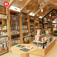 Modernes Maßgefertigtes Buchhandlungs-Displayregal Stilvolle Bibliotheks-Vitrinen mit LED-Beleuchtung und Rollleitern