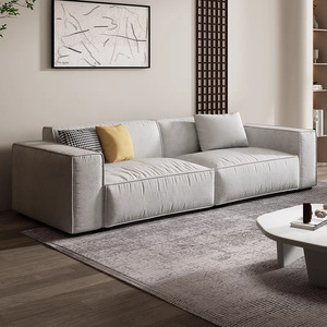 Sofá de Tela Moderno Minimalista Estilo Bloque, Gris de Alta Calidad, Desmontable y Lavable, Sofá Combinado para Sala de Estar Pequeña o Mediana - Product Image 2