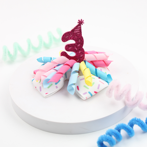 Personnalisé joyeux anniversaire Korker arc anniversaire chapeau pinces à cheveux bébé 1/2/3/4/5/6 ans bandeau enfants cheveux arc accessoires - Product Image 6