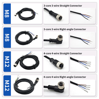 Câble de connexion CORON M12 à 4 broches, connecteur femelle coudé, longueur de 2 mètres, capteurs photoélectriques de proximité