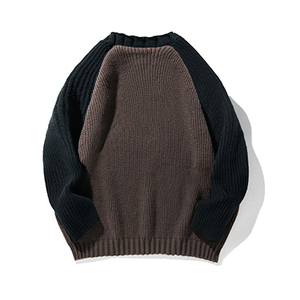 Áo len cổ tròn tay raglan phối màu kiểu vintage Mỹ, chất liệu dệt kim dày, dáng rộng, họa tiết trơn, in chữ, thích hợp cho mùa đông - Product Image 6