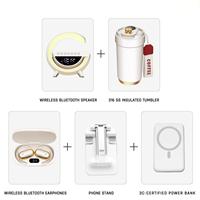 Ensemble cadeau d'affaires intelligent de luxe Youngs avec logo personnalisé, tasse à café en plastique à affichage numérique, chargeur sans fil, haut-parleur Bluetooth, veilleuse